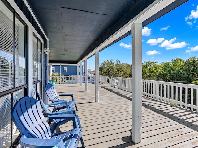 wooden deck with a porch