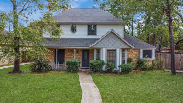 view of front of home featuring a front yard