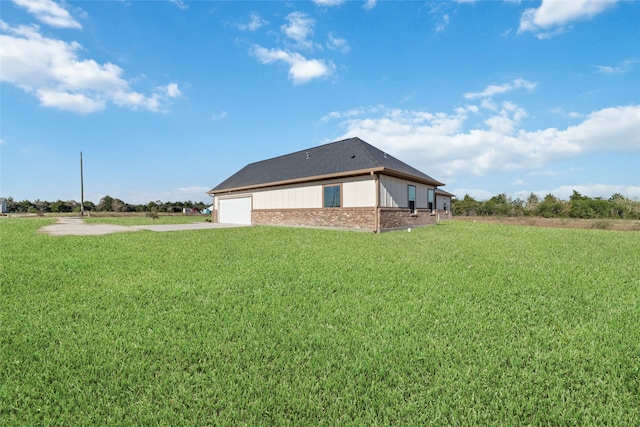 view of home's exterior featuring a yard