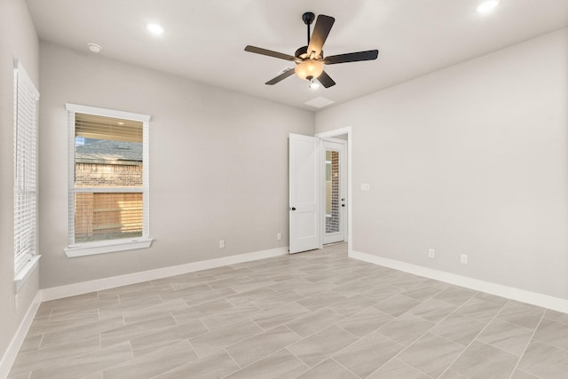 empty room with ceiling fan