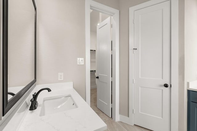 bathroom featuring vanity and tile patterned floors