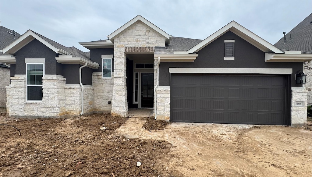 view of front of house with a garage