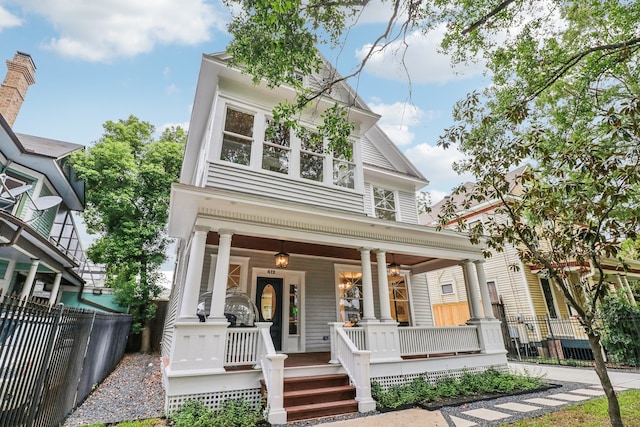 view of front of home featuring covered porch