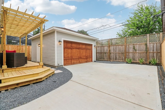 view of garage