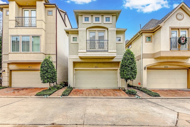 view of property featuring a garage