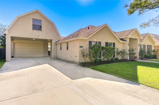 view of front of house featuring a front lawn