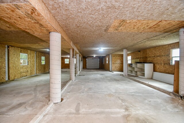 basement with plenty of natural light