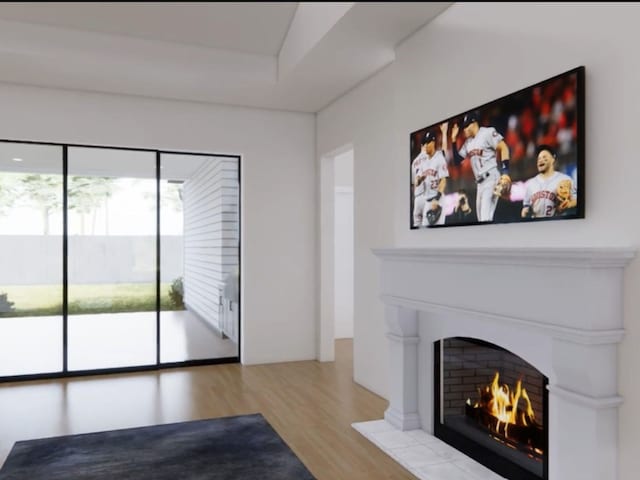 unfurnished living room featuring light hardwood / wood-style floors