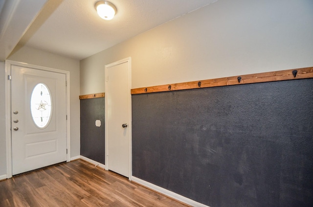 foyer entrance featuring dark hardwood / wood-style flooring