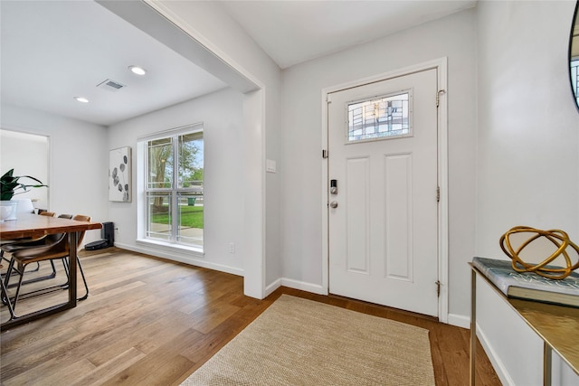 entrance foyer featuring light hardwood / wood-style flooring