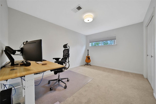 view of carpeted office