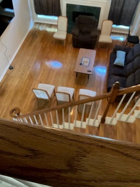 living room featuring wood-type flooring