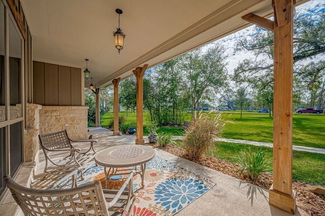 view of patio / terrace with a porch