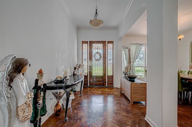 entrance foyer with ornamental molding