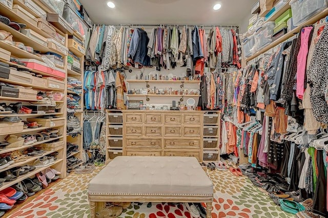 view of walk in closet