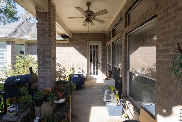 view of patio / terrace with ceiling fan