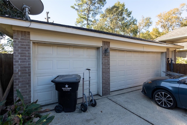 view of garage