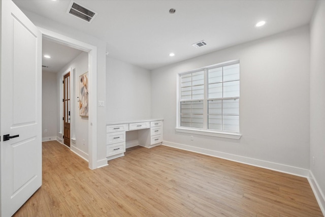 interior space featuring light hardwood / wood-style floors