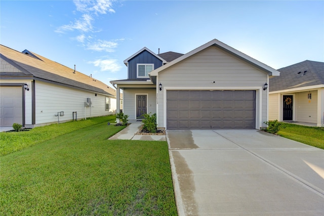 view of front of home with a front yard