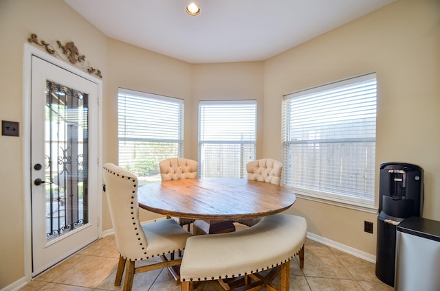 view of tiled dining room