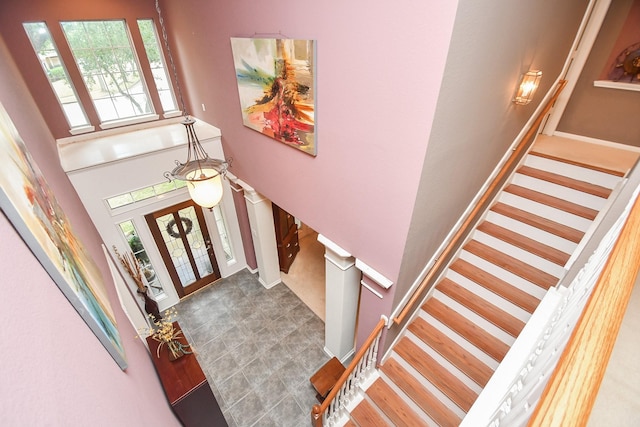 entrance foyer with french doors