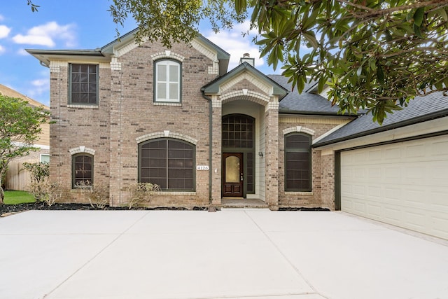 view of front of house with a garage