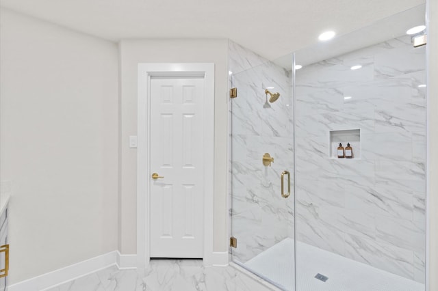 bathroom featuring an enclosed shower