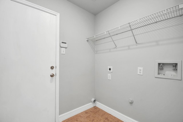 washroom featuring gas dryer hookup, hookup for a washing machine, and hookup for an electric dryer