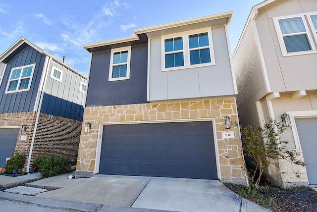 view of property featuring a garage