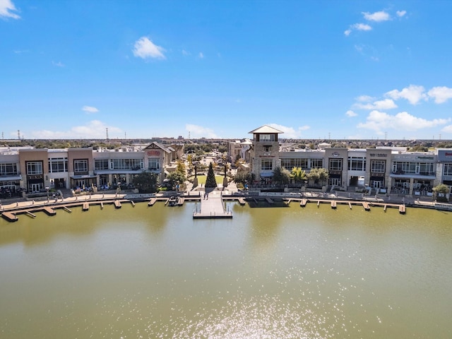 water view with a dock