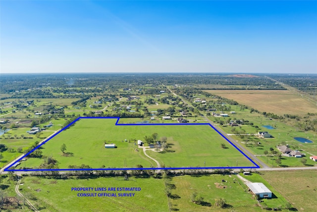 bird's eye view featuring a rural view