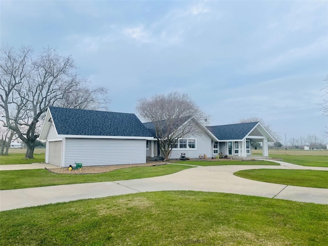 3110 Jack Beaver Rd, Santa Fe, TX 77517 - ranch-style house with a garage and a front lawn