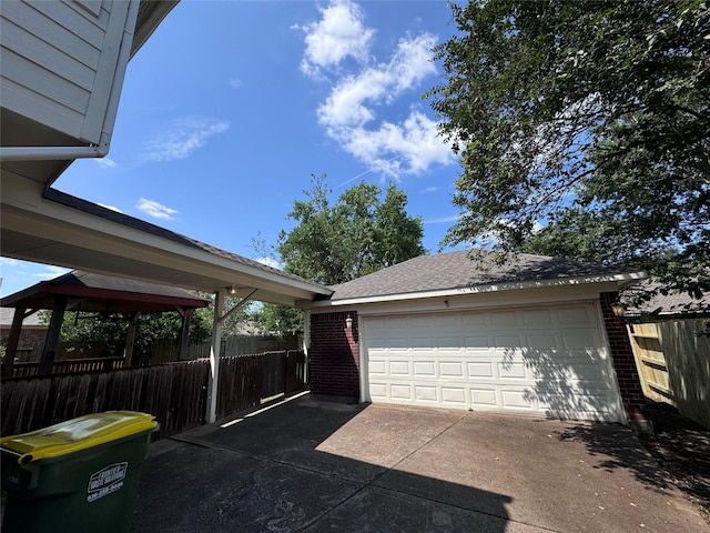 view of garage