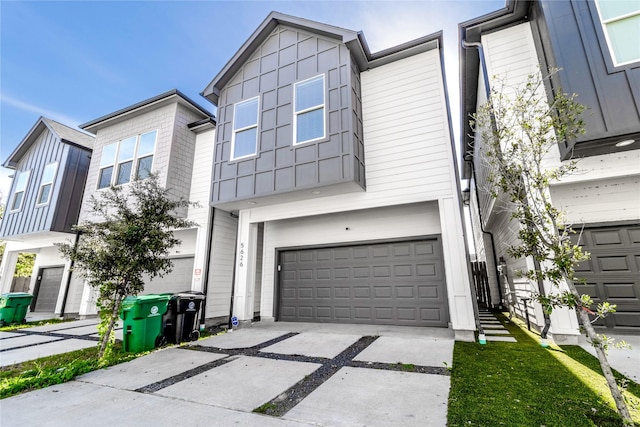 view of property with a garage