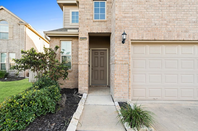 entrance to property with a garage