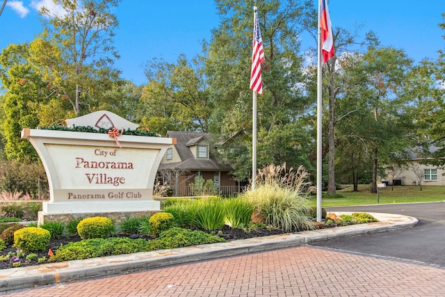 view of community sign