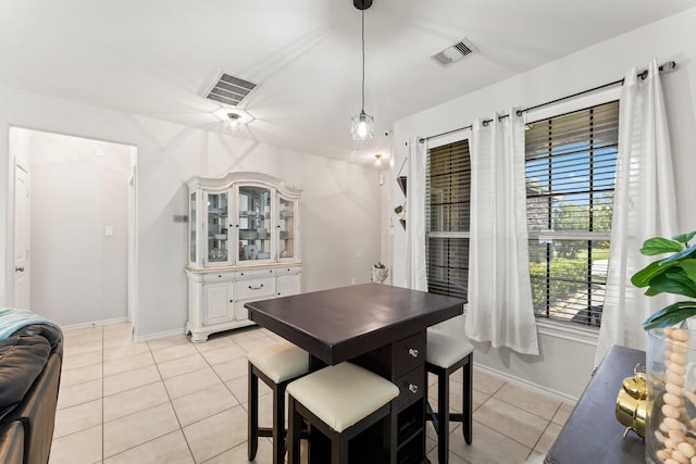 view of tiled dining room