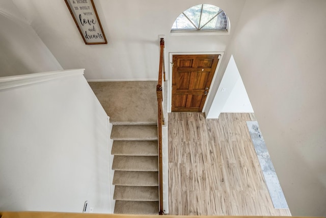 foyer entrance featuring light hardwood / wood-style floors