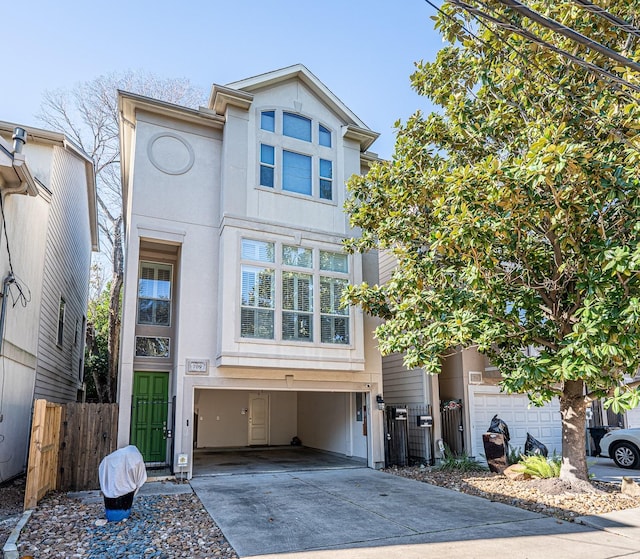 view of front of home with a garage