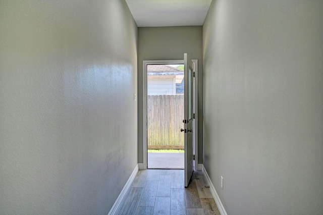 doorway featuring light hardwood / wood-style flooring