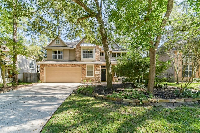 craftsman-style home with a garage