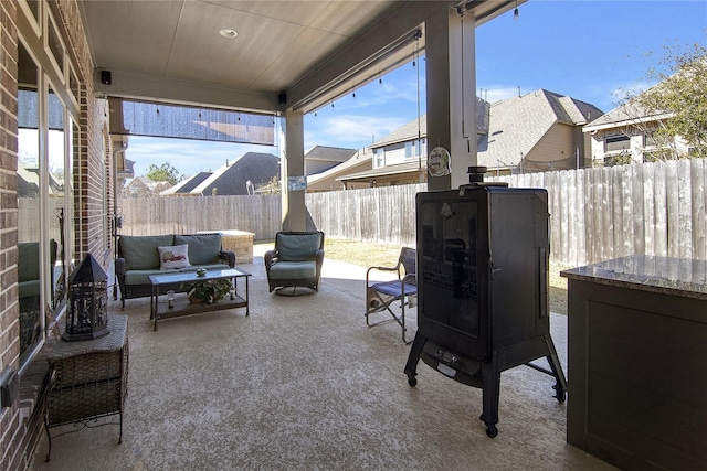 view of patio with an outdoor living space