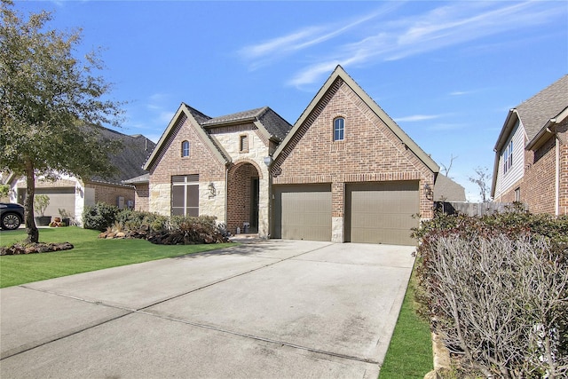 view of front of property with a front lawn