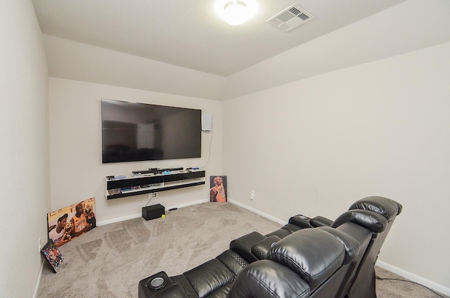 view of carpeted cinema room