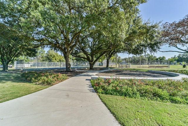 view of home's community featuring a lawn