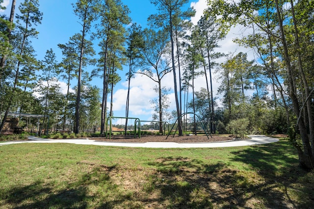 community playground with a yard