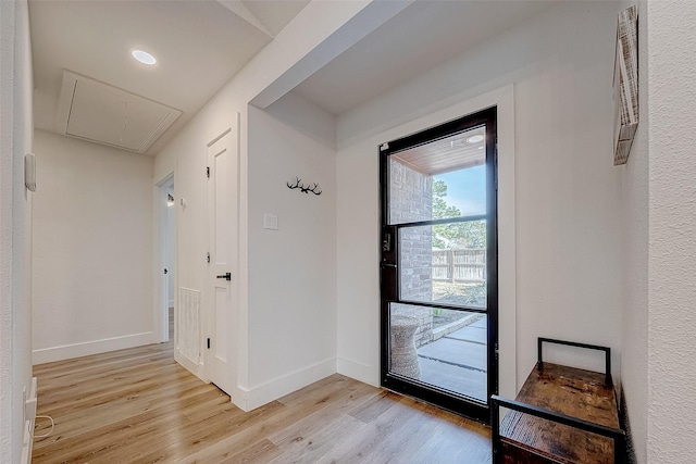 entryway featuring light hardwood / wood-style floors