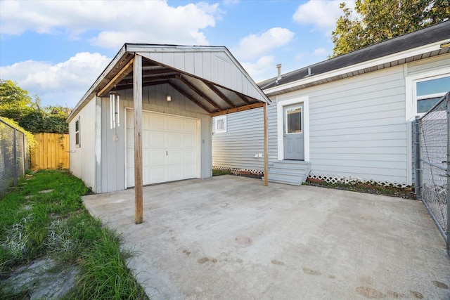 view of garage