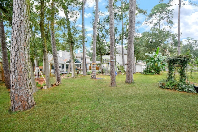 view of yard featuring a playground