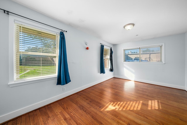 empty room featuring wood-type flooring and a wealth of natural light